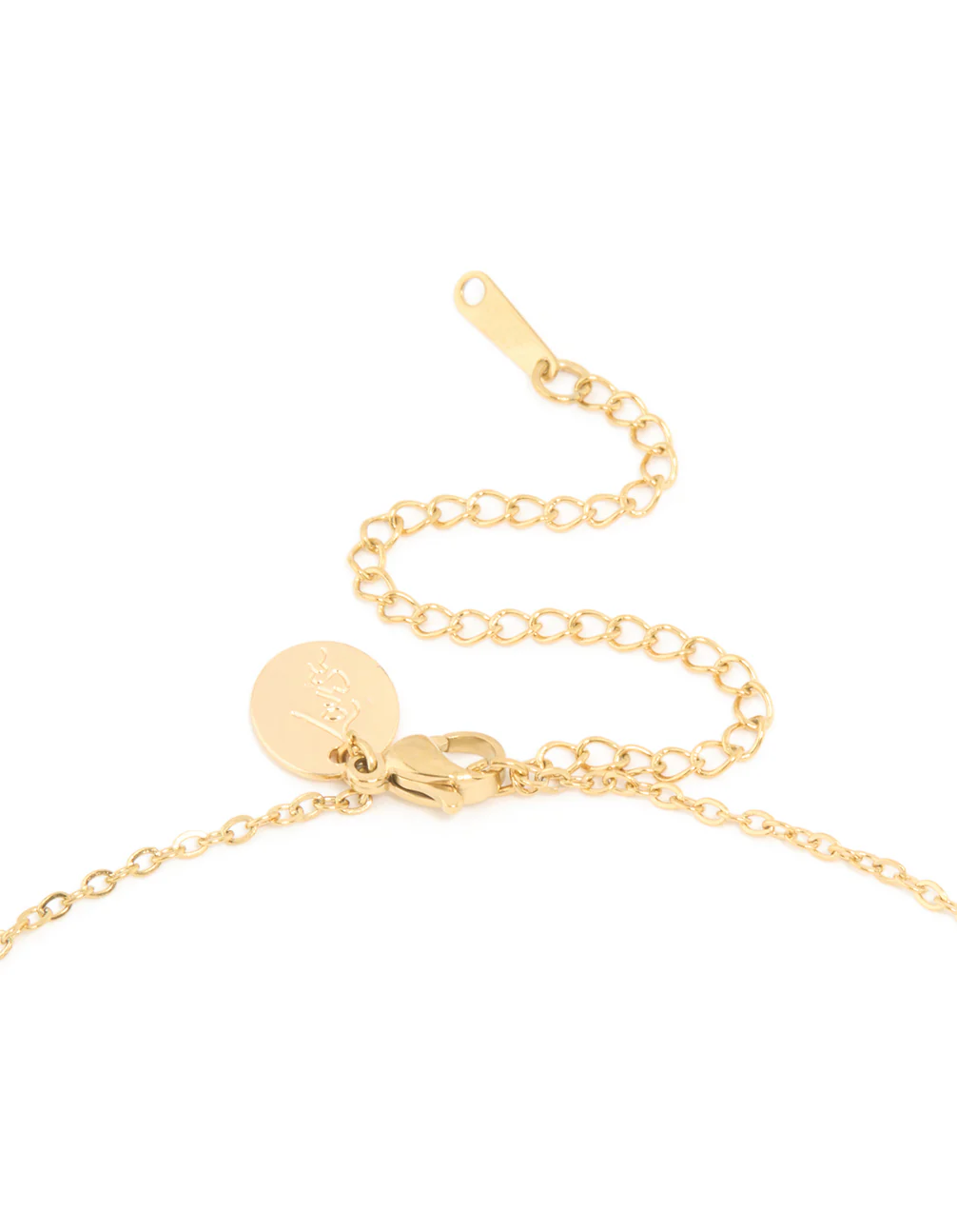 Waterproof Gold Plated Stainless Steel Cubic Zirconia Mini Pavé Letter L Necklace - Image 3