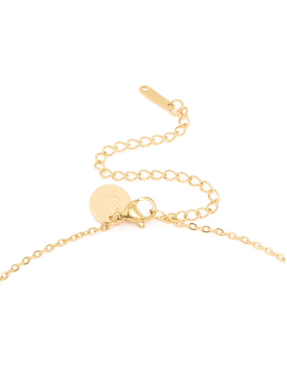 Waterproof Gold Plated Stainless Steel Cubic Zirconia Mini Pavé Letter M Necklace - Image 3