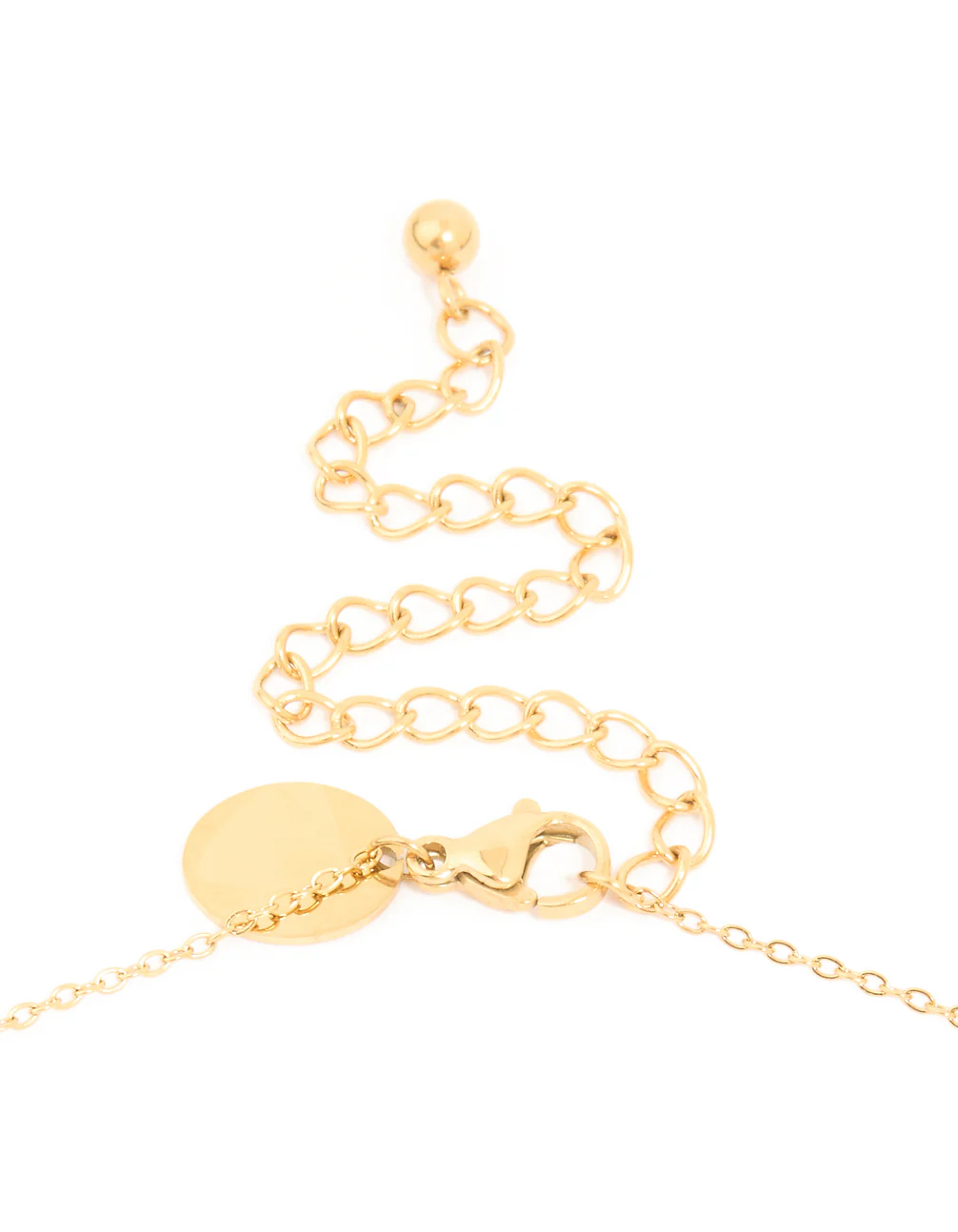 Waterproof Gold Plated Stainless Steel Cubic Zirconia Mixed Shape Pendant Necklace - Image 5
