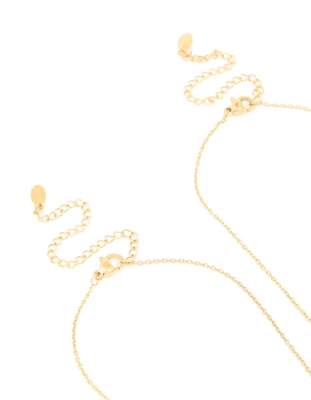 Waterproof Gold Plated Stainless Steel Cubic Zirconia Necklaces 2-Pack - Image 3