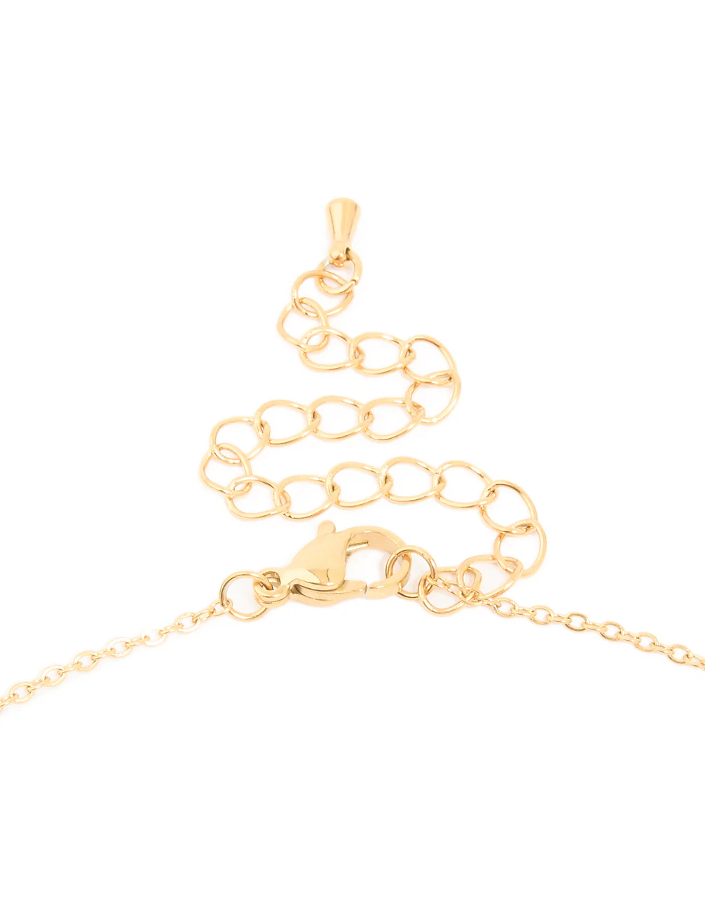 Waterproof Gold Plated Stainless Steel Cubic Zirconia Pave Cross & Heart Pendant Necklace - Image 5