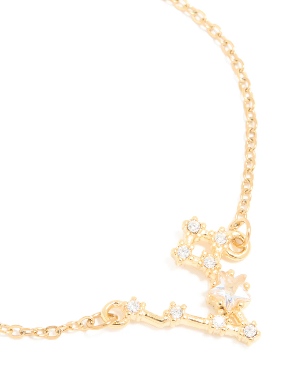 Waterproof Gold Plated Stainless Steel Cubic Zirconia Pisces Zodiac Sign Bracelet - Image 4