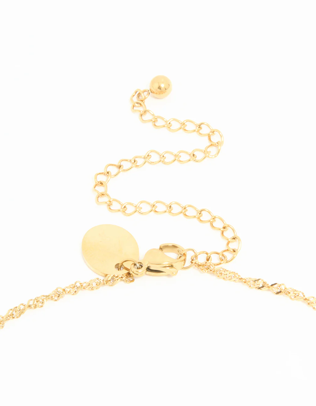 Waterproof Gold Plated Stainless Steel Cubic Zirconia Puffy Heart Necklace - Image 5