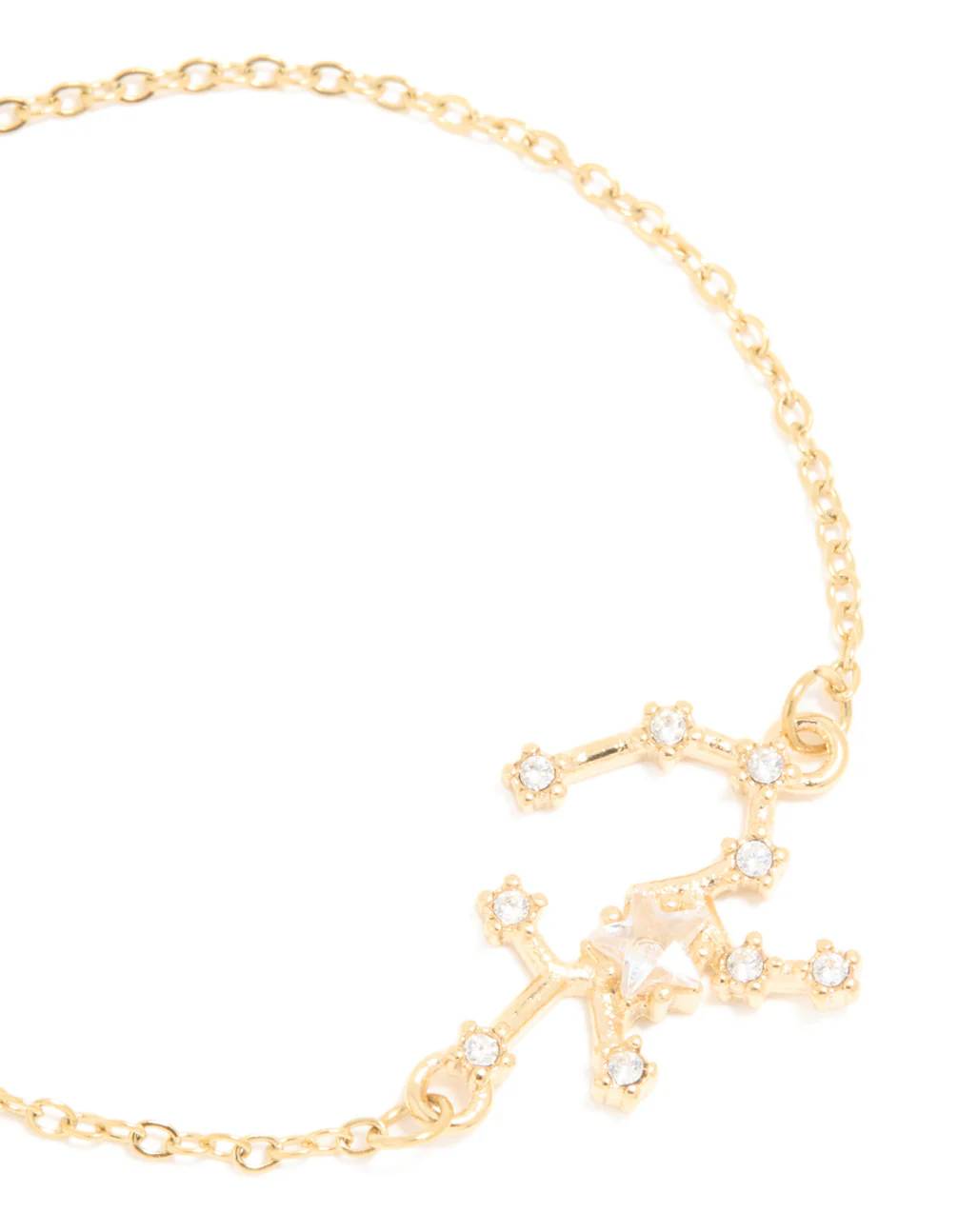 Waterproof Gold Plated Stainless Steel Cubic Zirconia Sagittarius Zodiac Sign Bracelet - Image 4