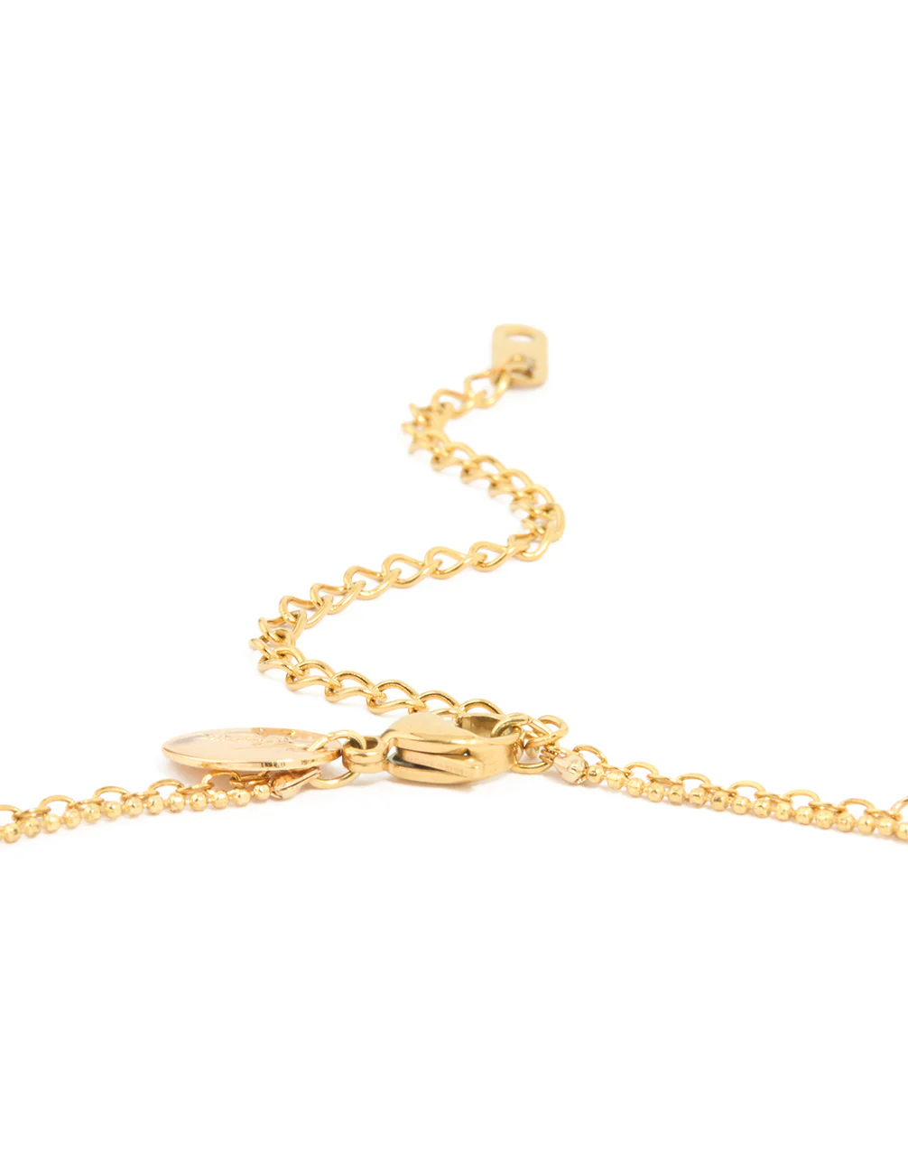 Waterproof Gold Plated Stainless Steel Cubic Zirconia & Seahorse Layered Necklace - Image 3