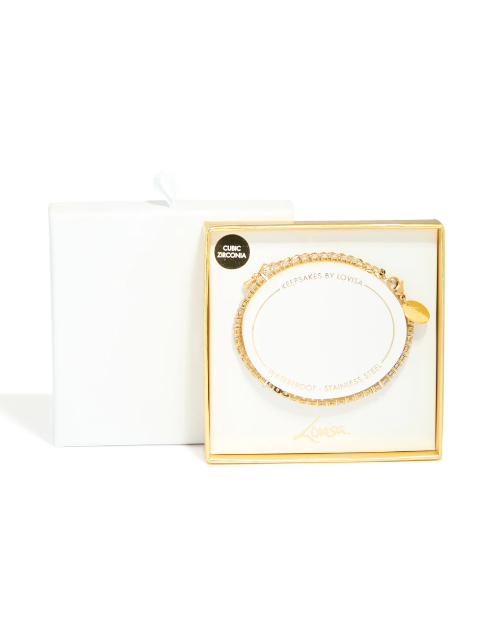 Waterproof Gold Plated Stainless Steel Cubic Zirconia Tennis Bracelet - Image 4