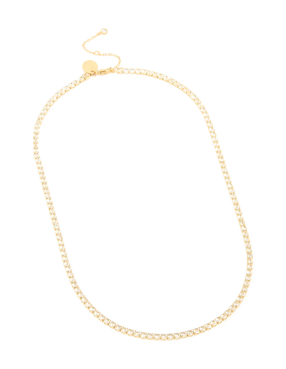 Waterproof Gold Plated Stainless Steel Cubic Zirconia Tennis Necklace - Image 2