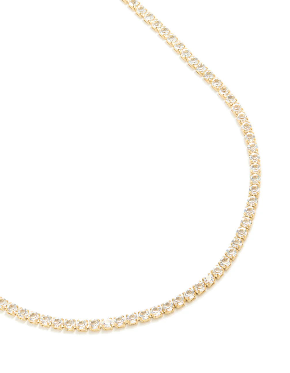 Waterproof Gold Plated Stainless Steel Cubic Zirconia Tennis Necklace - Image 2