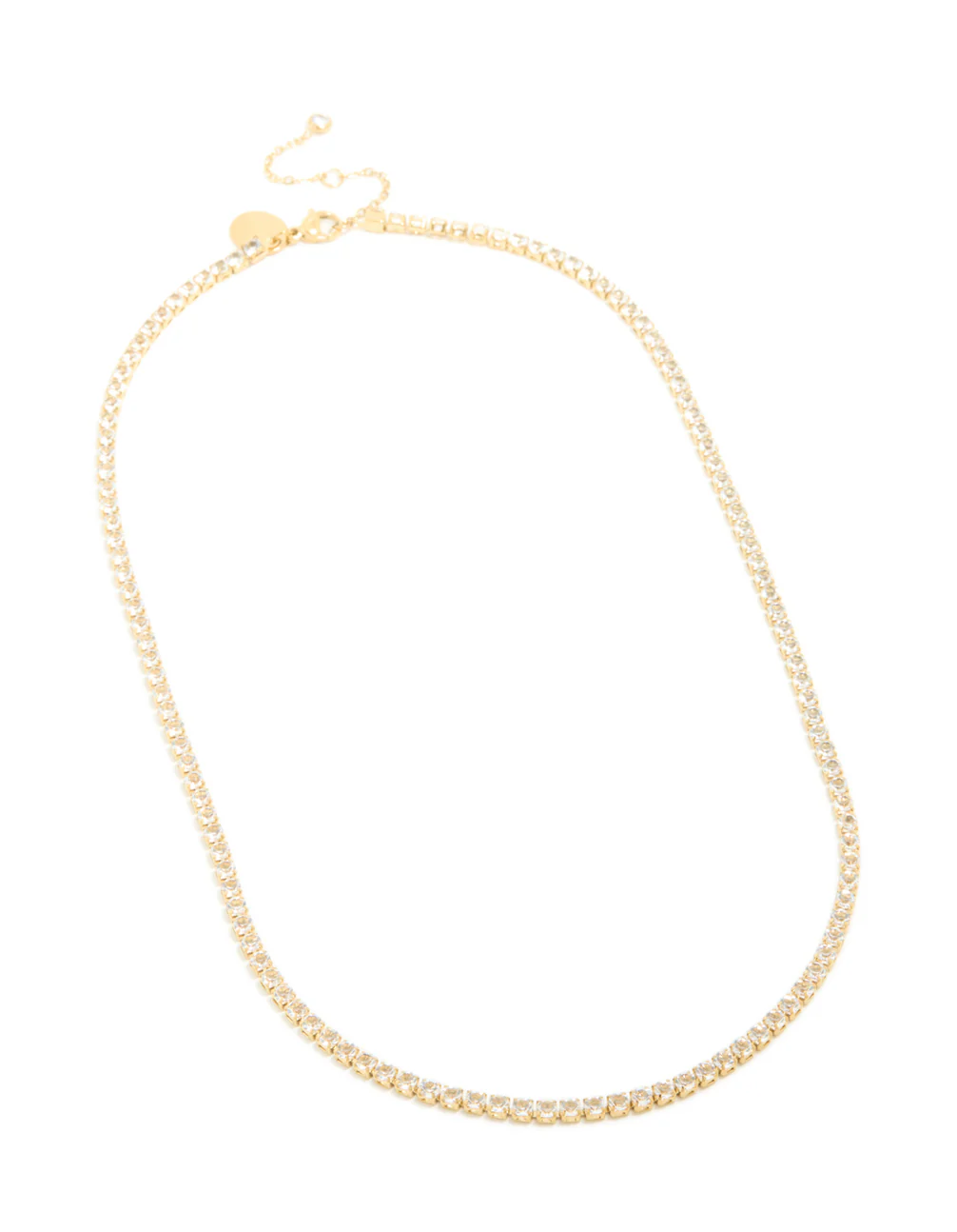 Waterproof Gold Plated Stainless Steel Cubic Zirconia Tennis Necklace - Image 4