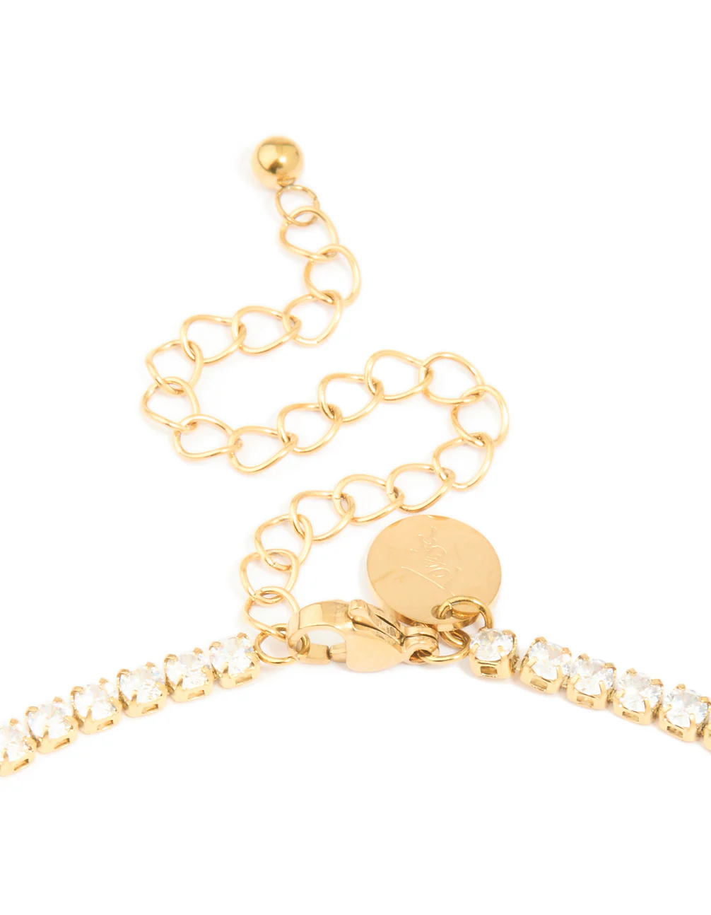 Waterproof Gold Plated Stainless Steel Cubic Zirconia Tennis Necklace - Image 3