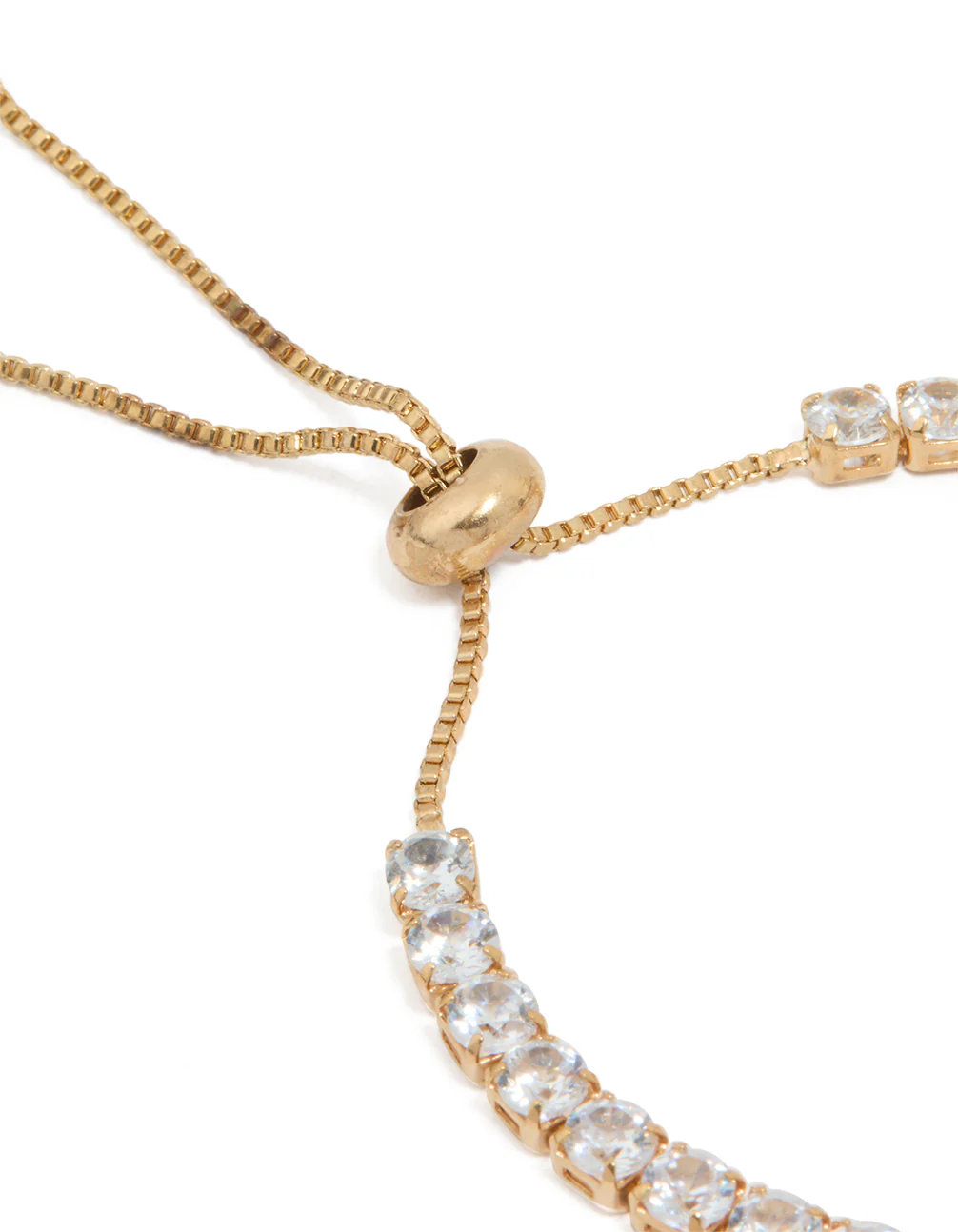 Waterproof Gold Plated Stainless Steel Cubic Zirconia Tennis Toggle Bracelet - Image 3