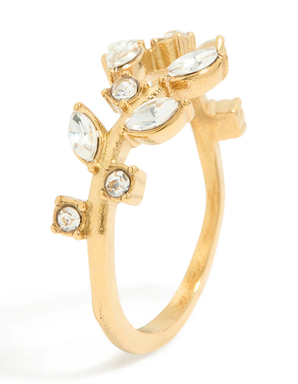 Waterproof Gold Plated Stainless Steel Cubic Zirconia Vine Wrap Ring - Image 4