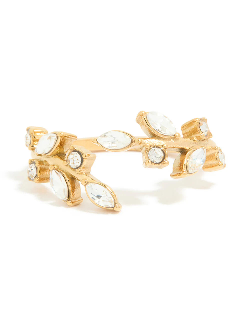 Waterproof Gold Plated Stainless Steel Cubic Zirconia Vine Wrap Ring - Image 5