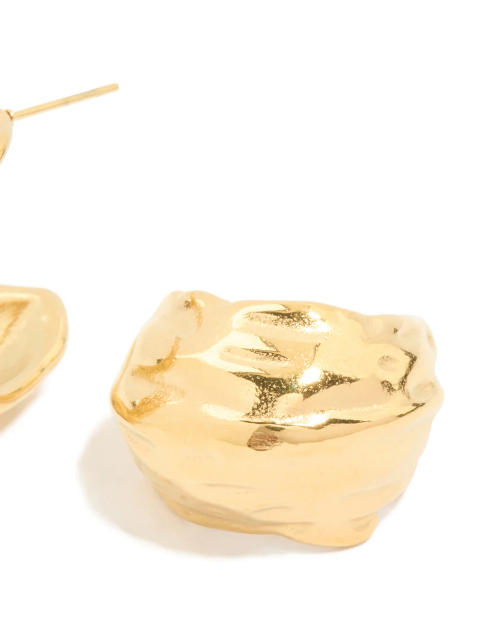 Waterproof Gold Plated Stainless Steel Curved Hoop Earrings - Image 5