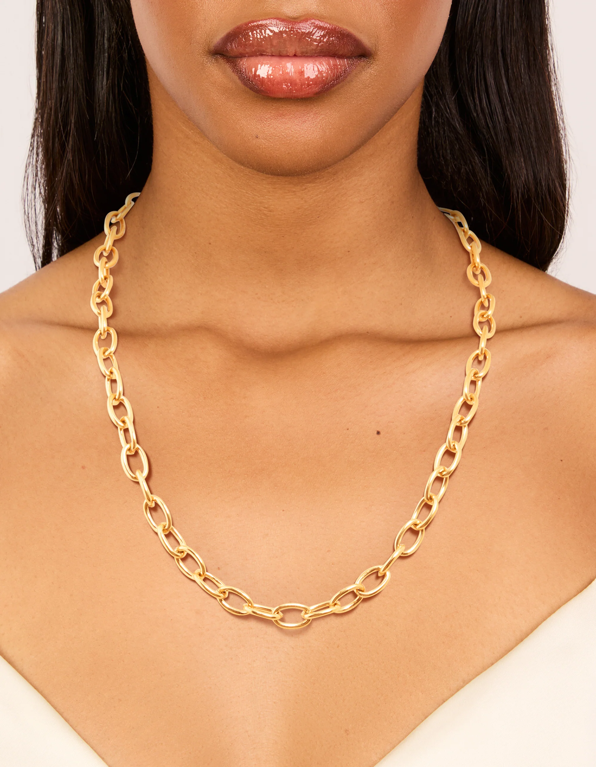 Waterproof Gold Plated Stainless Steel Dainty Clasp Chain Necklace - Image 2
