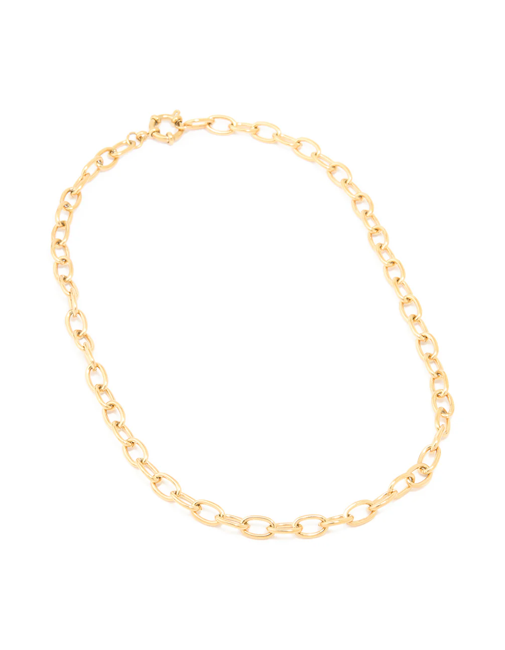 Waterproof Gold Plated Stainless Steel Dainty Clasp Chain Necklace - Image 4