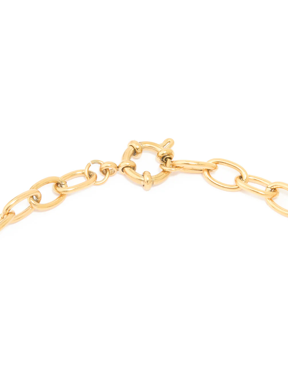 Waterproof Gold Plated Stainless Steel Dainty Clasp Chain Necklace - Image 5