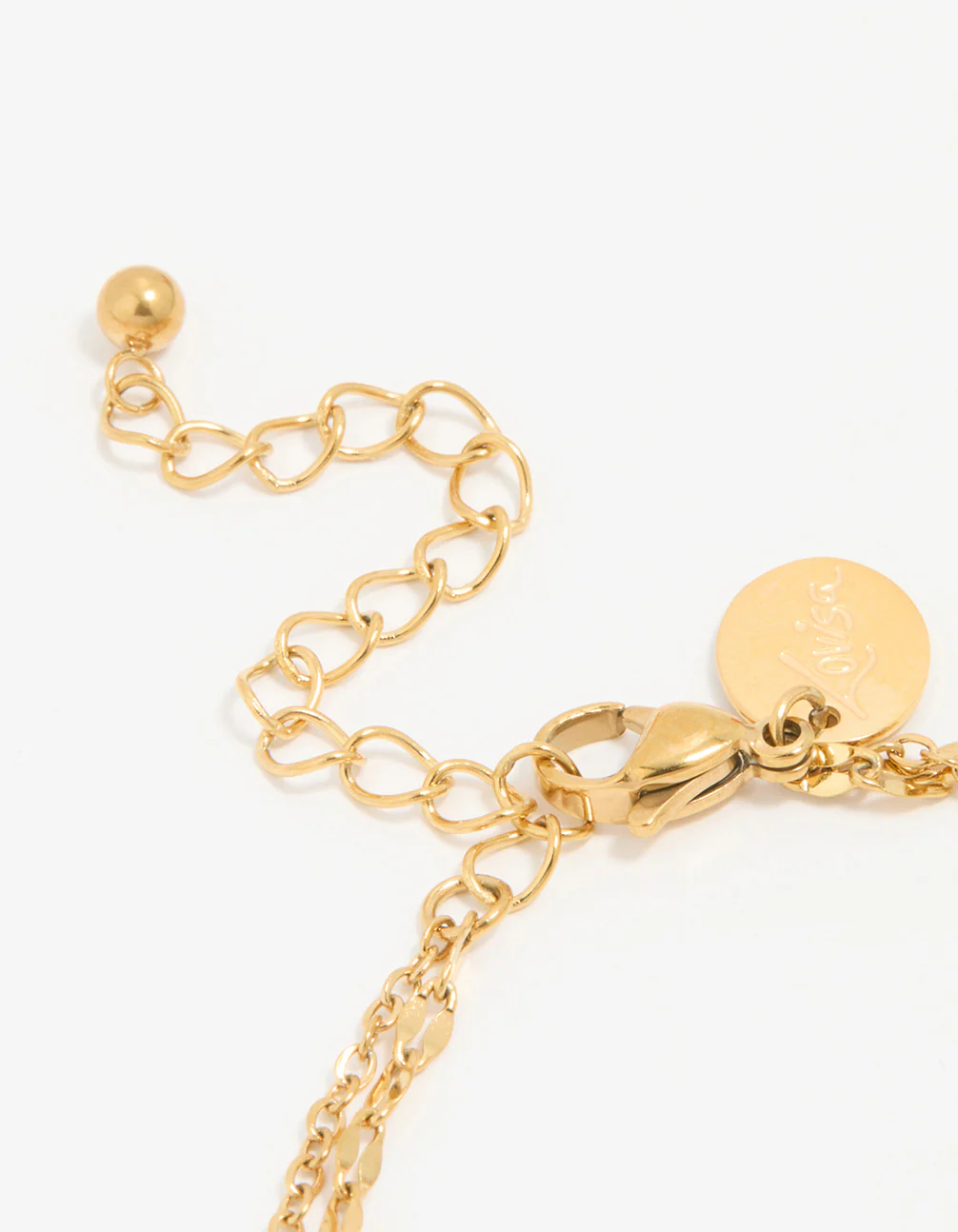 Waterproof Gold Plated Stainless Steel Dainty Cubic Zirconia Layered Bracelet - Image 3