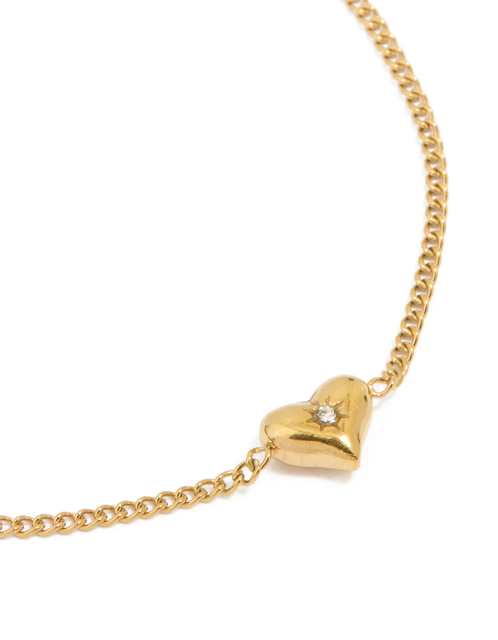 Waterproof Gold Plated Stainless Steel Dainty Heart Bracelet - Image 2