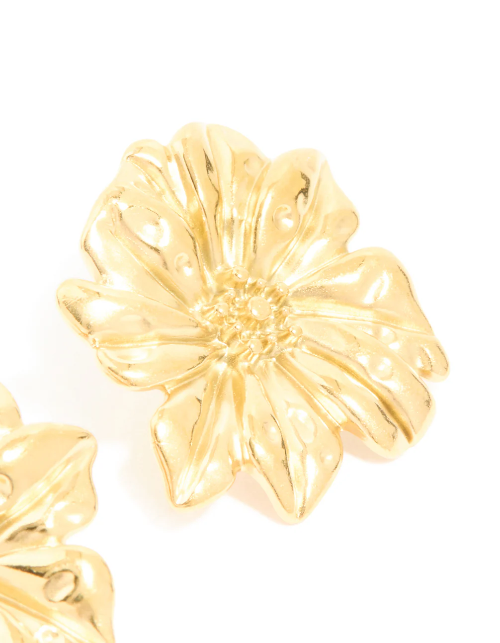 Waterproof Gold Plated Stainless Steel Daisy Petal Statement Earrings - Image 5