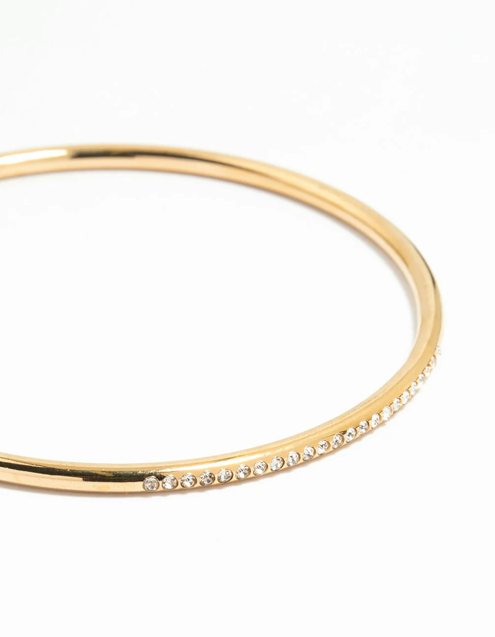 Waterproof Gold Plated Stainless Steel Diamante Bangle - Image 2