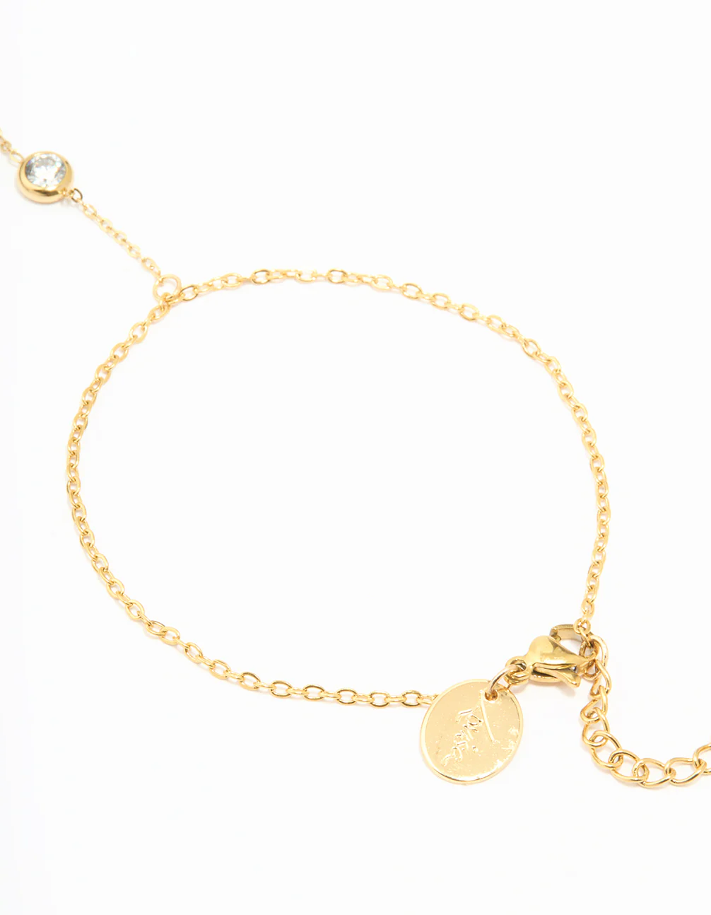 Waterproof Gold Plated Stainless Steel Diamante Bezel Hand Chain - Image 3