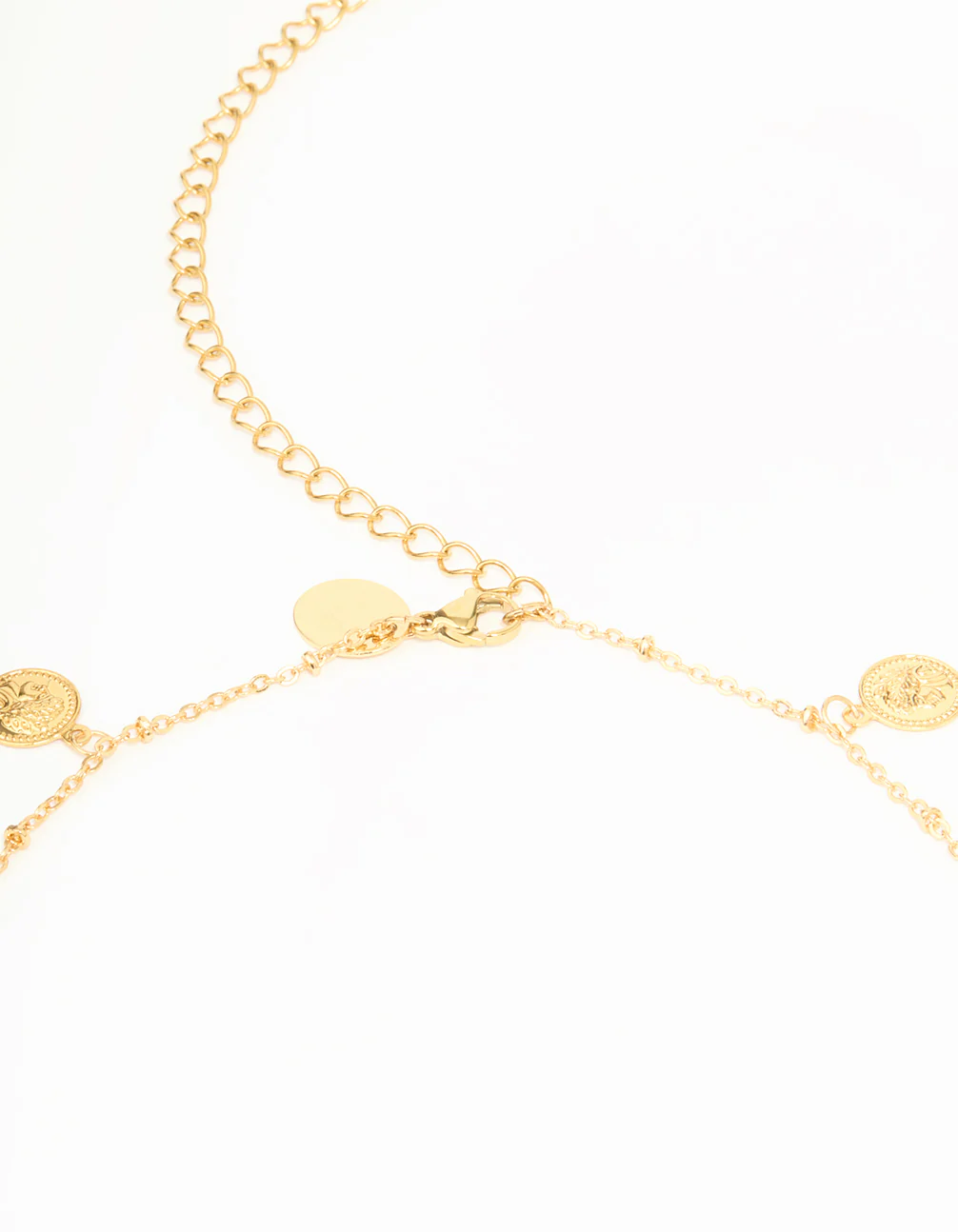 Waterproof Gold Plated Stainless Steel Diamante & Disc Waist Chain - Image 3