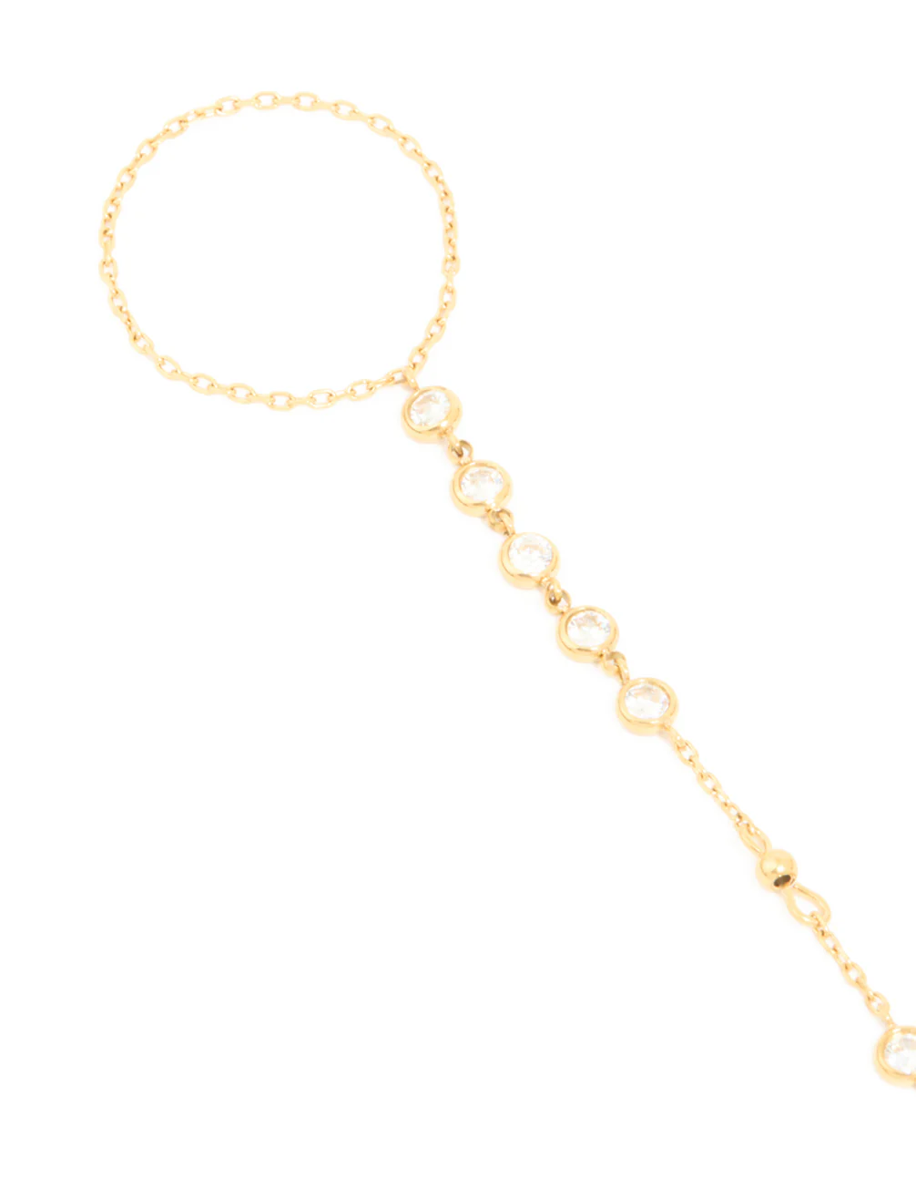 Waterproof Gold Plated Stainless Steel Diamante Fine Hand Chain - Image 3