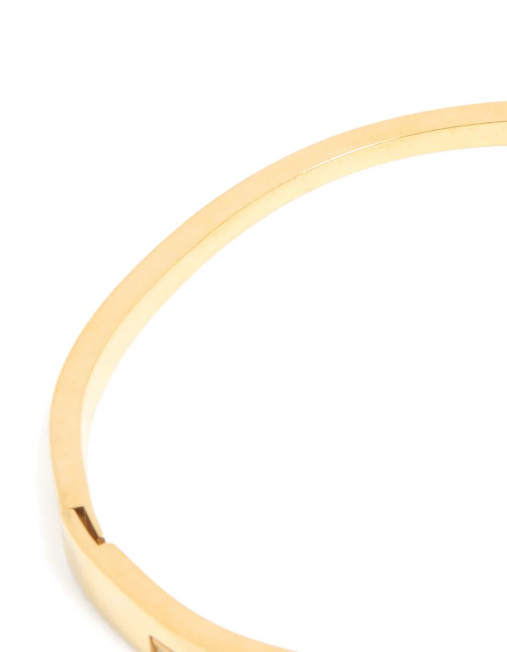 Waterproof Gold Plated Stainless Steel Diamante Roman Numeral Hinged Bangle - Image 5