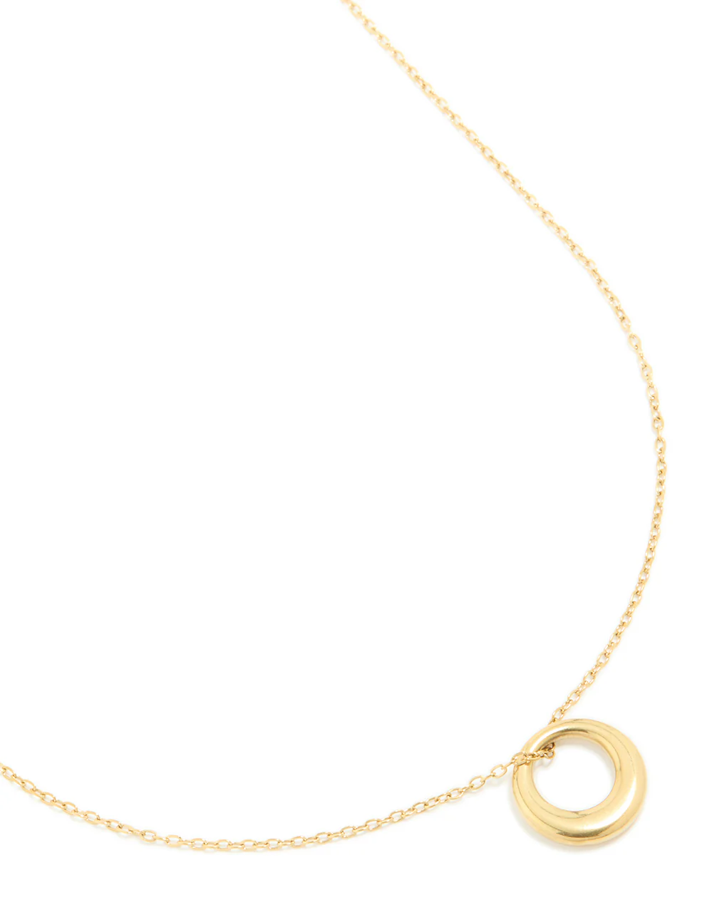 Waterproof Gold Plated Stainless Steel Disc Pendant Necklace - Image 2