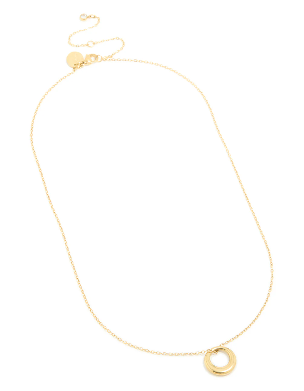 Waterproof Gold Plated Stainless Steel Disc Pendant Necklace - Image 4