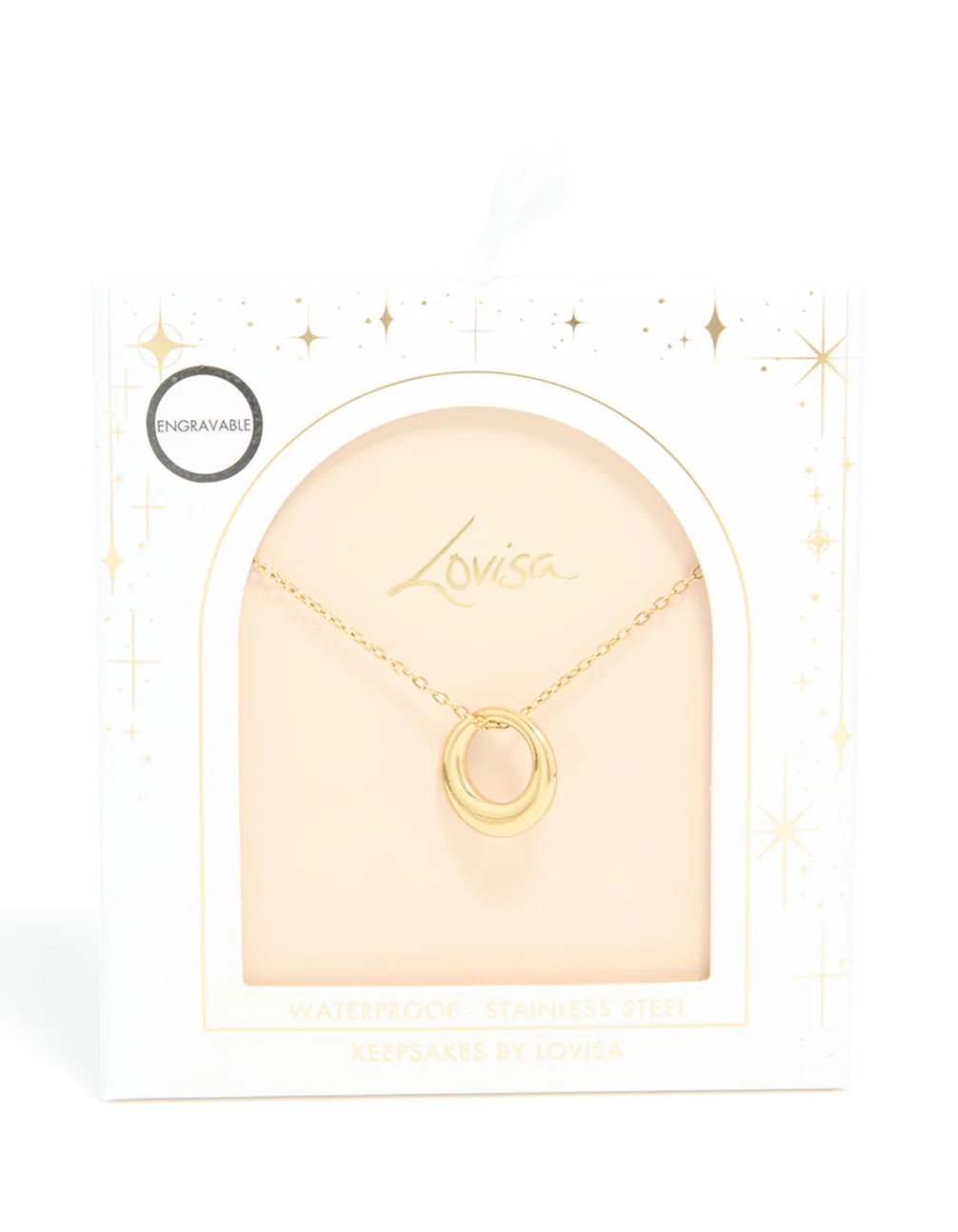 Waterproof Gold Plated Stainless Steel Disc Pendant Necklace - Image 5