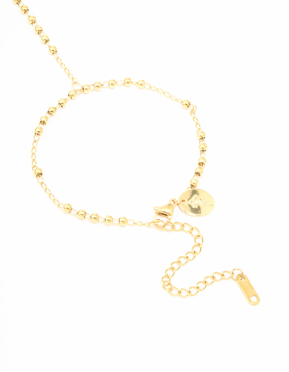 Waterproof Gold Plated Stainless Steel Discs Hand Chain - Image 3