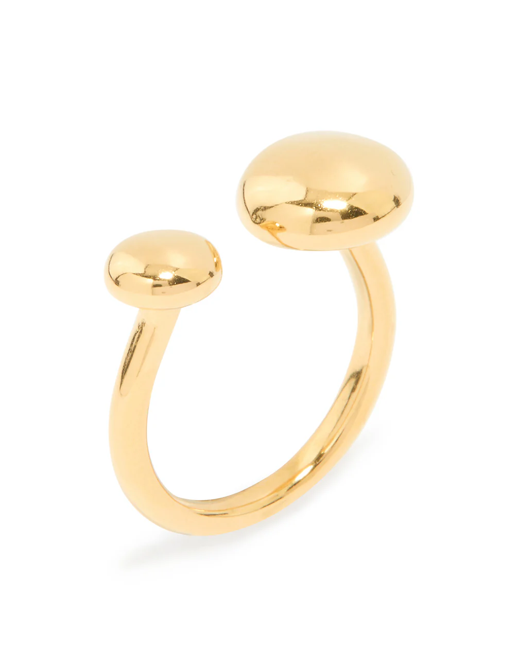 Waterproof Gold Plated Stainless Steel Double Ball Ring - Image 2