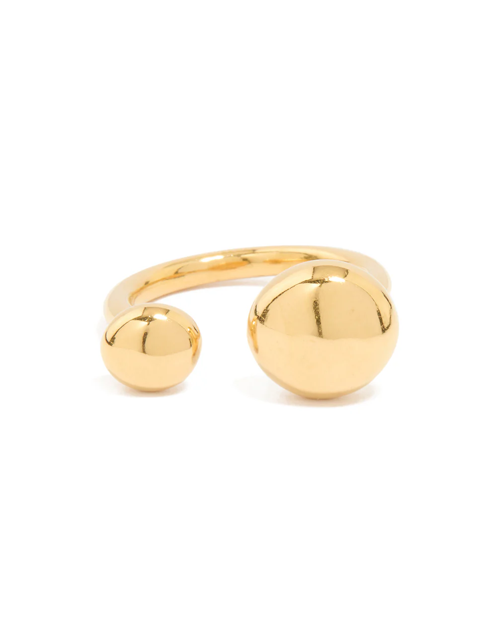 Waterproof Gold Plated Stainless Steel Double Ball Ring - Image 3