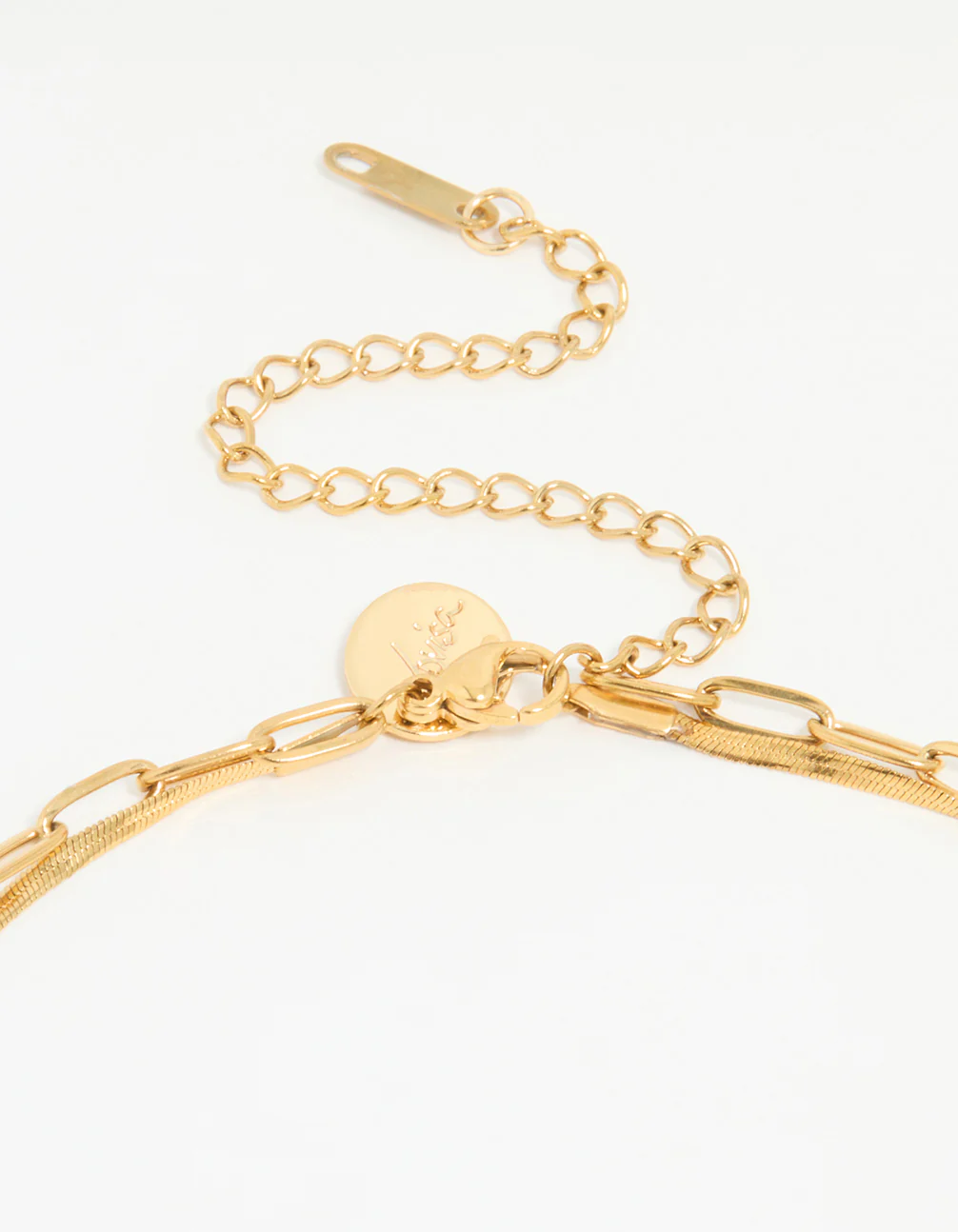 Waterproof Gold Plated Stainless Steel Double Link Layered Necklace - Image 3