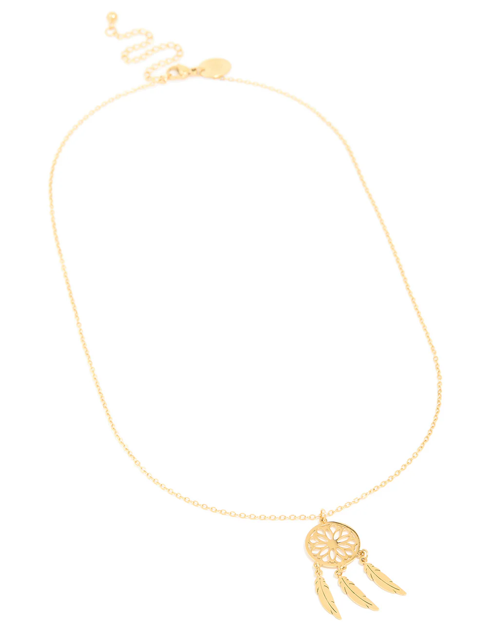 Waterproof Gold Plated Stainless Steel Dreamcatcher Necklace - Image 4
