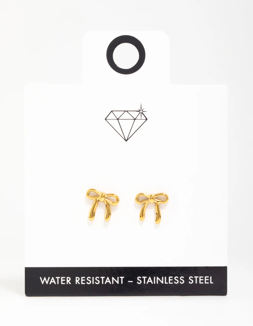Waterproof Gold Plated Stainless Steel Enamel Bow Stud Earrings - Image 3