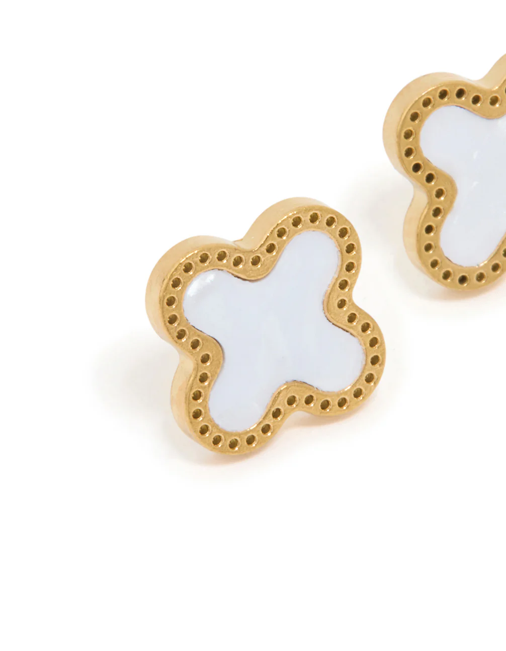 Waterproof Gold Plated Stainless Steel Enamel Flower Stud Earrings - Image 4