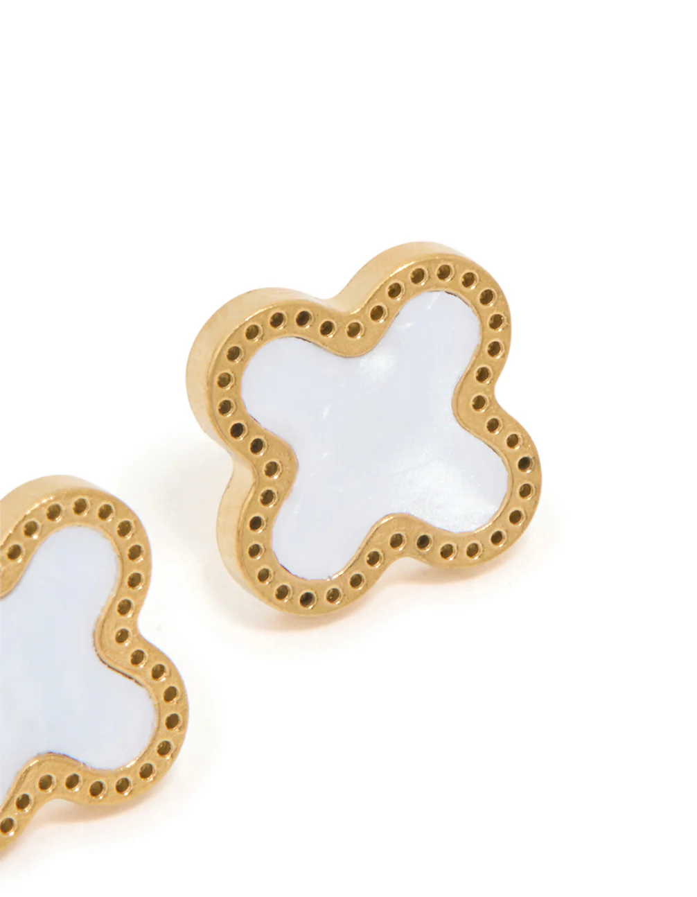Waterproof Gold Plated Stainless Steel Enamel Flower Stud Earrings - Image 5