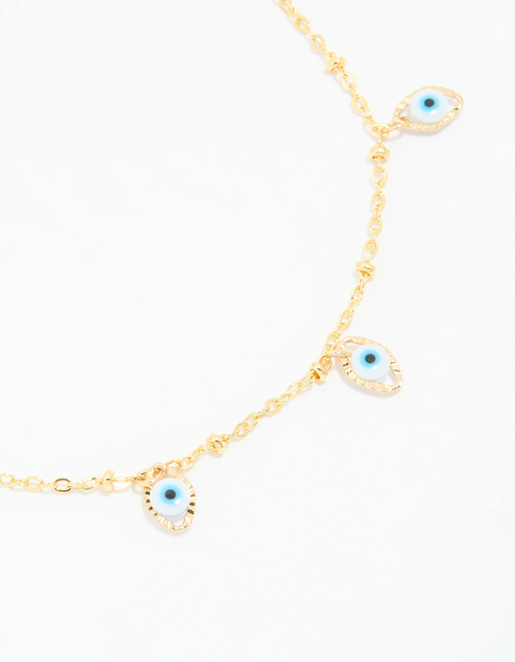 Waterproof Gold Plated Stainless Steel Evil Eye Anklet - Image 2