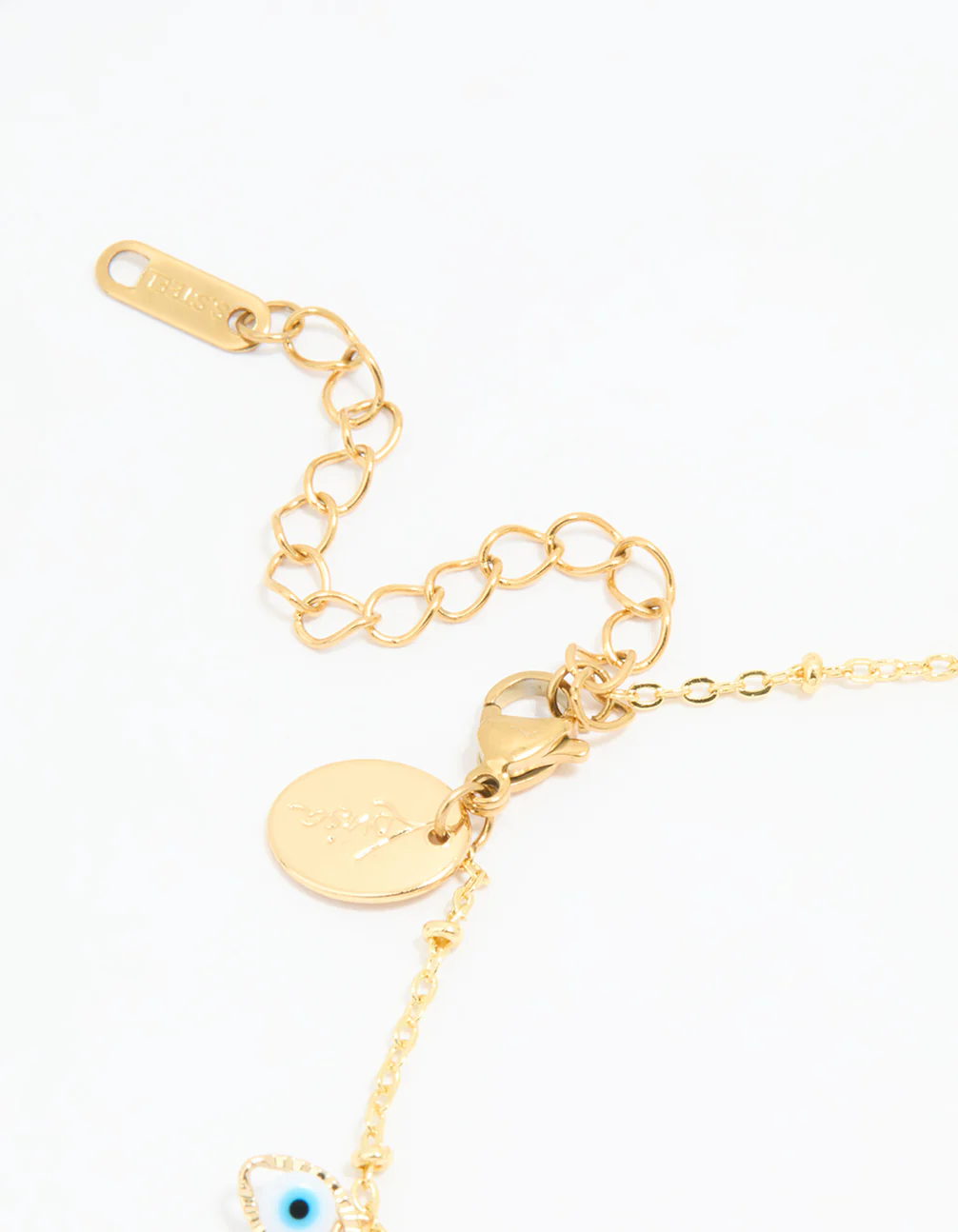 Waterproof Gold Plated Stainless Steel Evil Eye Anklet - Image 3
