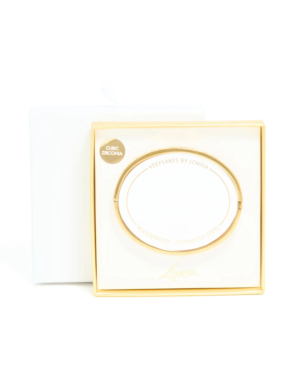 Waterproof Gold Plated Stainless Steel Evil Eye Cubic Zirconia Bangle - Image 5