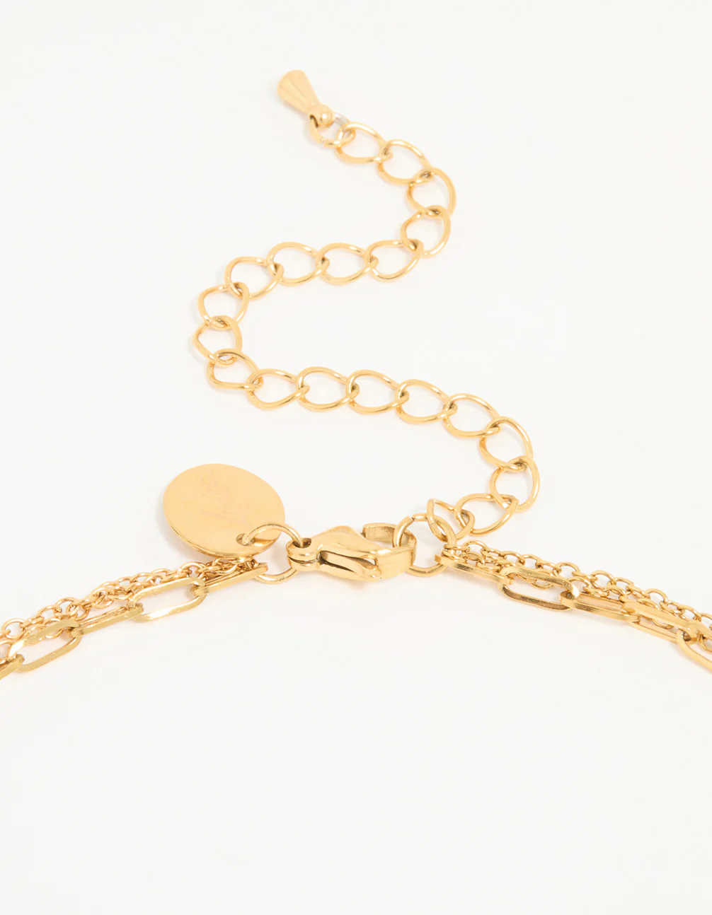 Waterproof Gold Plated Stainless Steel Evil Eye Layered Necklace - Image 3