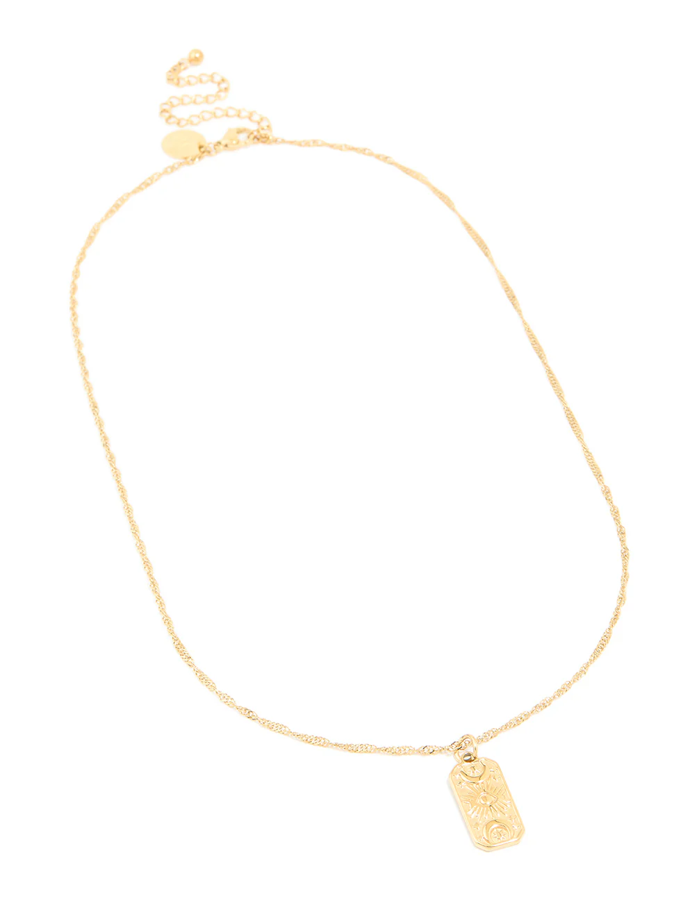 Waterproof Gold Plated Stainless Steel Evil Eye Tab Necklace - Image 4
