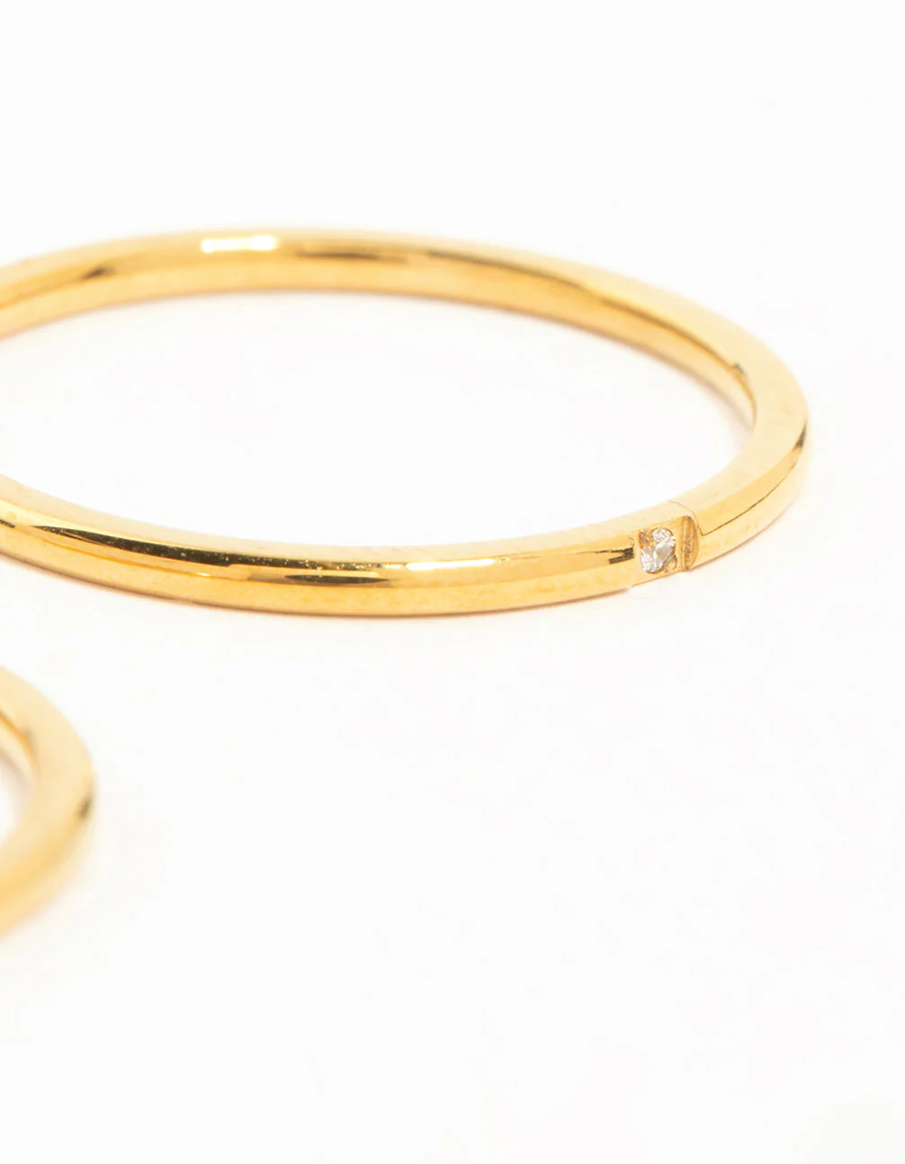 Waterproof Gold Plated Stainless Steel Fine Band Rings 2-Pack - Image 3
