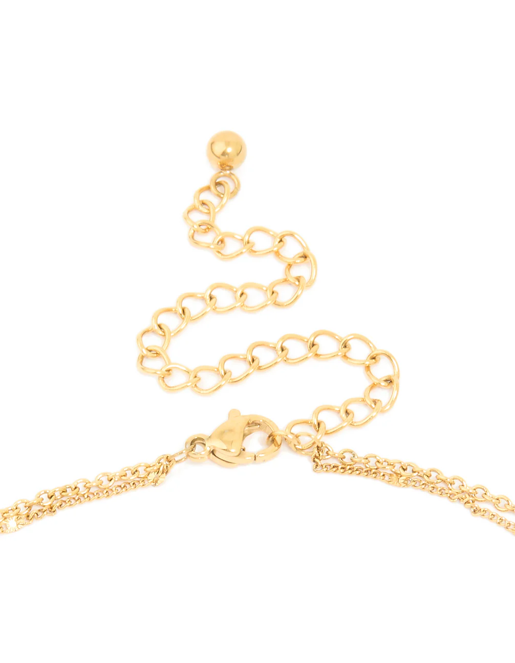 Waterproof Gold Plated Stainless Steel Fine Chain & Disc Pendant Layered Necklace - Image 3