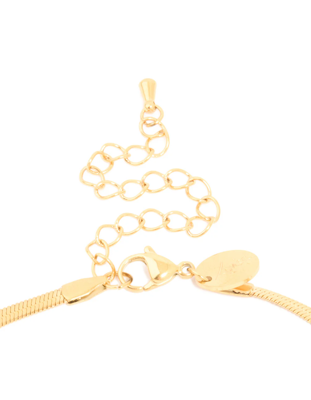 Waterproof Gold Plated Stainless Steel Fine Flat Snake Chain Necklace - Image 5