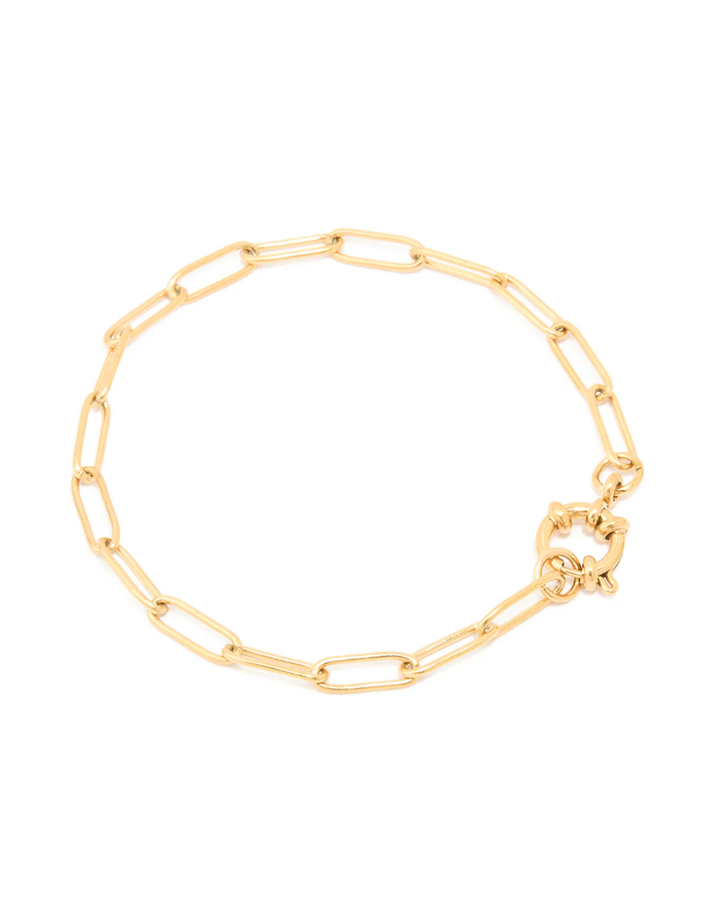 Waterproof Gold Plated Stainless Steel Fine Link Dainty Clasp Bracelet - Image 3