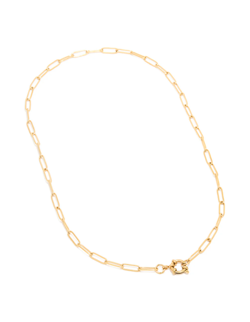 Waterproof Gold Plated Stainless Steel Fine Link Dainty Clasp Necklace - Image 4